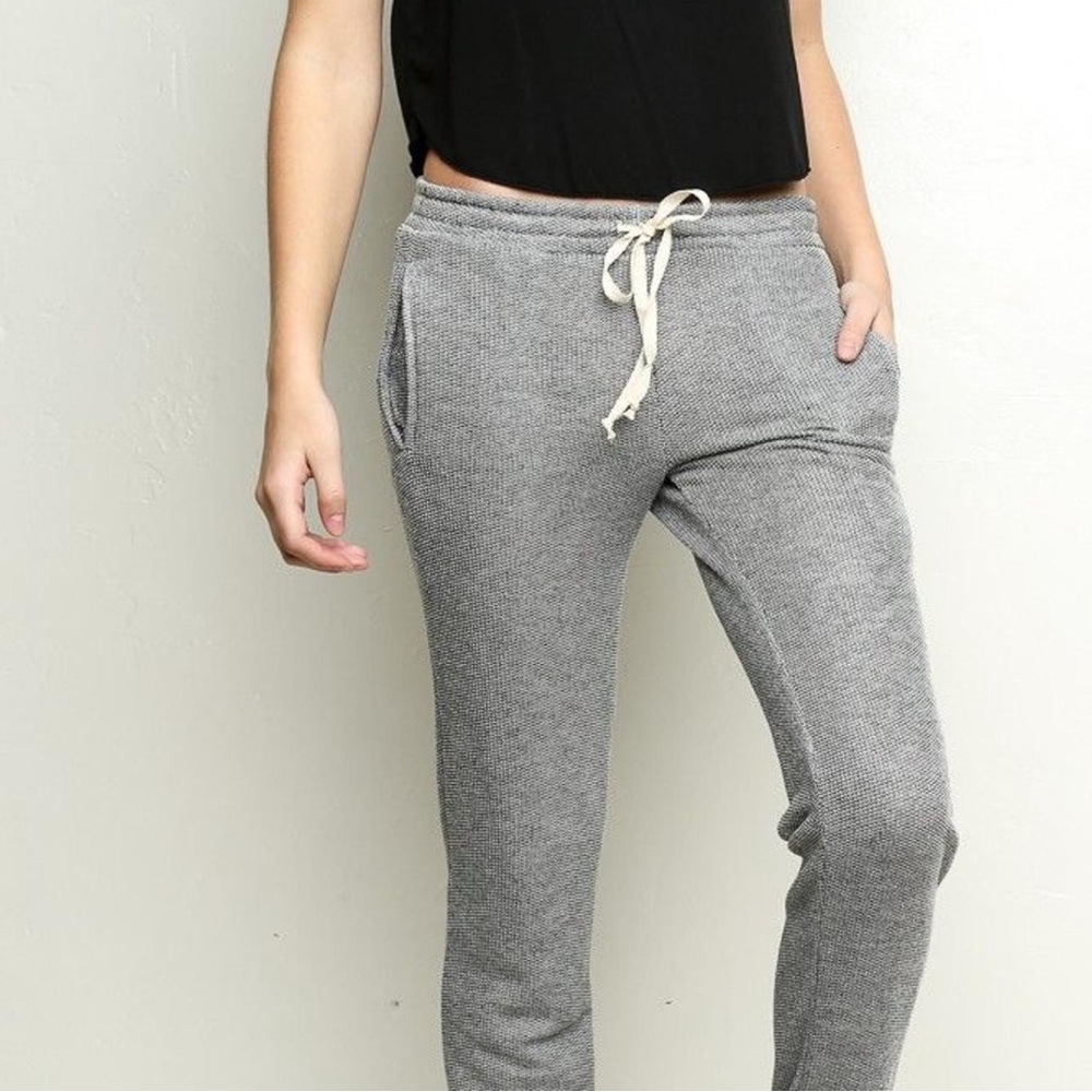 Brandy Melville John Galt Grey Rosa Knit Sweatpants